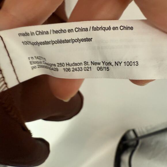 Eloquii Sateen Long Sleeve Peplum Hem Crop Top Women's Plus Size 14 Brown Y2K - Picture 7 of 8